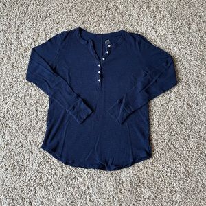Aerie Real Soft Long Sleeve in Deep Blue